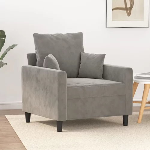 vidaXL Fotelj svetlo siv 60 cm žamet