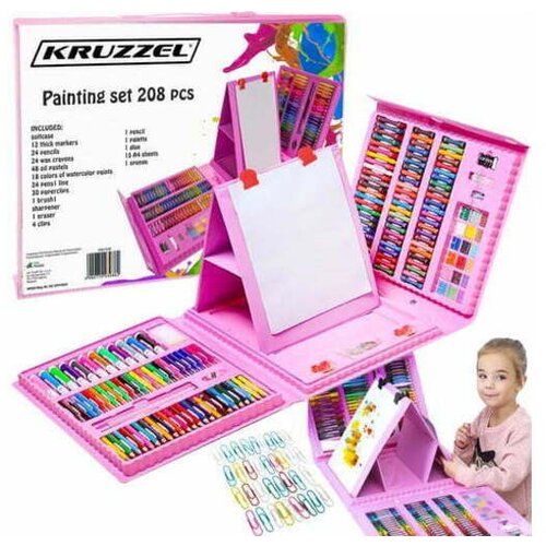 Kruzzel Set za slikanje u koferu 208 komada MAALEO - roza - 17239 Slike