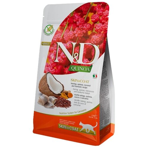 N&d QUINOA Cat Skin Coat Herring and Coconut 5 kg Hrana za mačke Cene