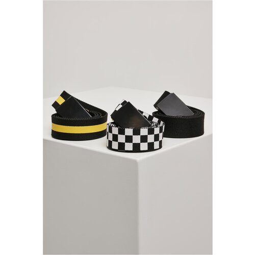 Urban Classics Accessoires Belts Trio Black/White/Yellow Cene