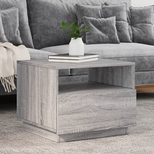 vidaXL Klubska mizica z LED lučkami siva sonoma 50x49x40 cm Cene