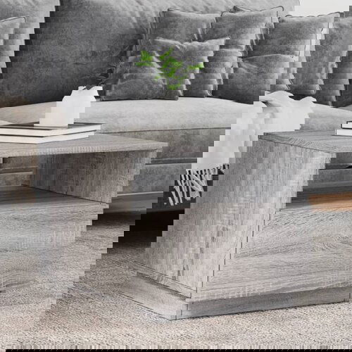 vidaXL Stolić za kavu s LED svjetlima siva boja hrasta 50x49x40 cm Cijene