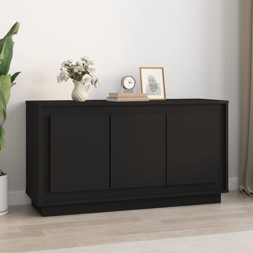 VidaXL Komoda črna 102x35x55 cm inženirski les Slike