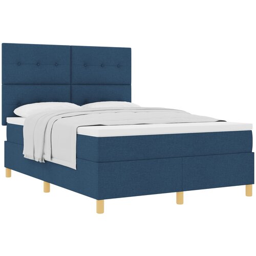 vidaXL Box spring krevet s uzglavljem Plava 140 x 190 cm tkanina Cene
