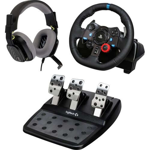 Logitech G29 Driving Force Gaming Racing Wheel + A10 Headset Cene