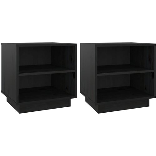 Maison Chic Dvo delni komplet Nočne omarice - Nočne mize črna 40x34x40 cm trdna borovina, (21689746) Cene
