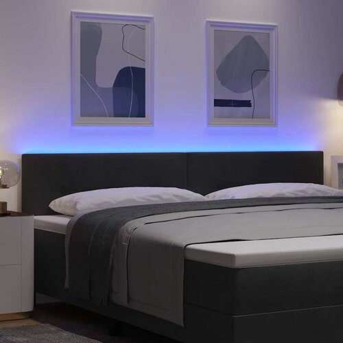  LED glava kreveta s LED trakama Crna 200 cm Bar&amp;scaron;un Slike