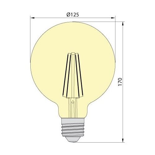  led sijalica ledstar amber G125 E27/8W/230V 2200K Slike