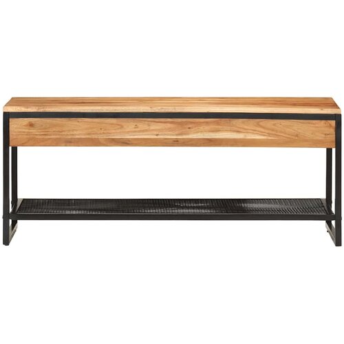 Klupa za cipele 110x35x45 cm od masivnog drva bagrema i željeza Slike