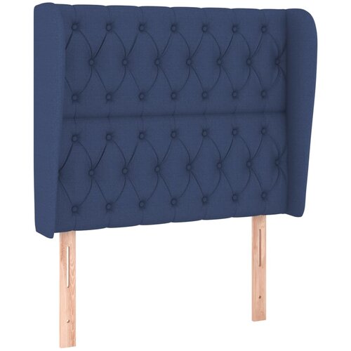 VidaXL Vzglavje z u&amp;scaron;esi modro 103x23x118/128 cm blago, (20794363) Slike