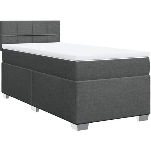 VidaXL Box spring postelja z vzmetnico temno siva 100x200 cm blago, (21292044) Slike