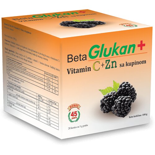 Bobex Beta glukan + vit C i Zn sa kupinom, 20 kesica Cene