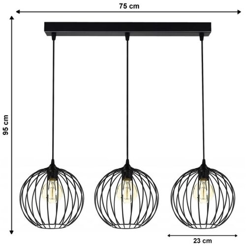  Luster na sajli MATT 3xE27/60W/230V Slike