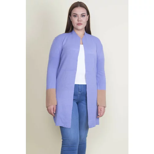 Şans Women's Plus Size Lilac Knitwear Cardigan