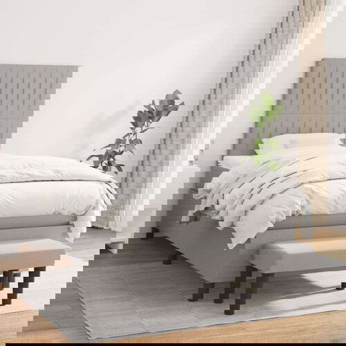  Box spring postelja z vzmetnico svetlo siv 100x200 cm blago, (20899108) Cene