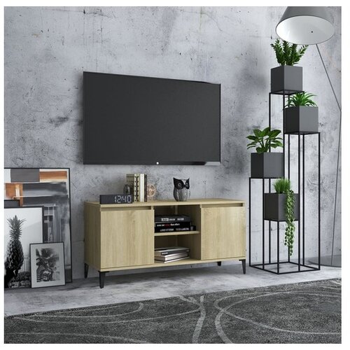  TV omarica s kovinskimi nogami sonoma hrast 103,5x35x50 cm Cene