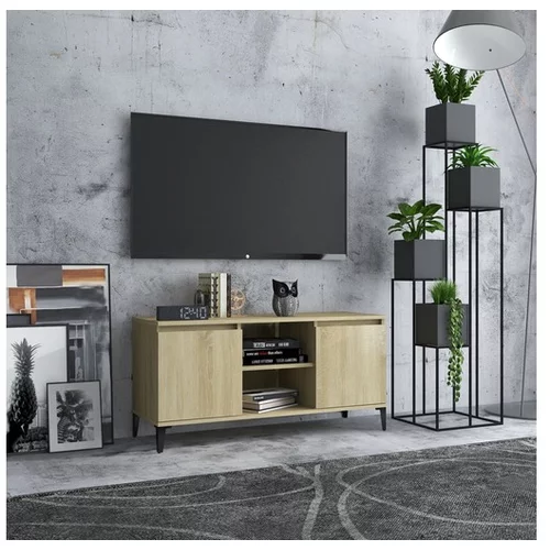  TV omarica s kovinskimi nogami sonoma hrast 103,5x35x50 cm