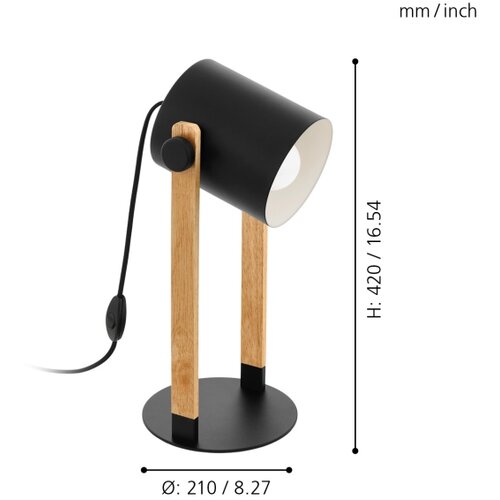 Eglo STONA LAMPA 1XE27 HORNWOOD 43047 Slike