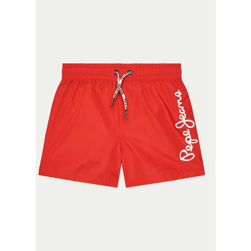 PepeJeans Kopalne hlače Logo Swimshort PBB10329 Rdeča Regular Fit