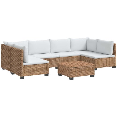  7 kom. Ratan Lounge Set s Jastucima GENDT Prirodni ratan Slike