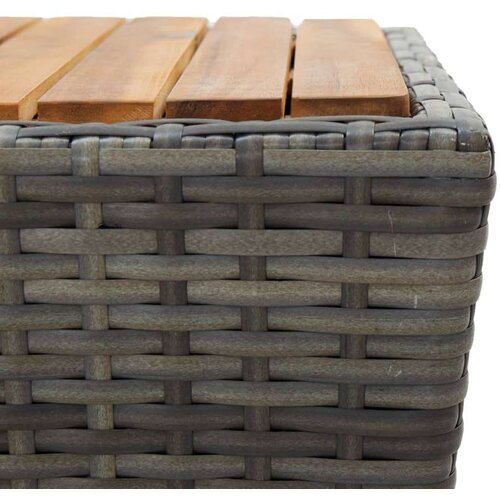 VidaXL 3-dijelni bistro set od poliratana i bagremovog drva sivi Slike