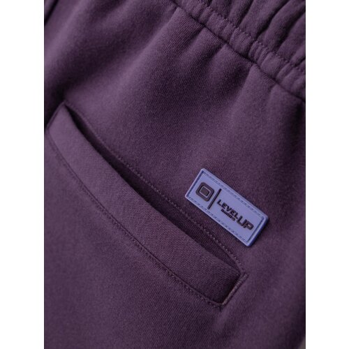 Ombre Unisex sweat shorts with drawstring waistband - purple Cene