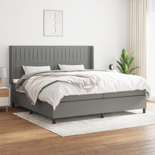 The Living Store Box spring postelja z vzmetnico temno siva 200x200 cm blago - Box Spring Postelja, (21515260) Cene