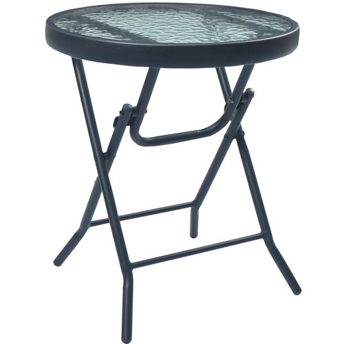 vidaXL Bistro miza črna 40x46 cm jeklo in steklo Cene