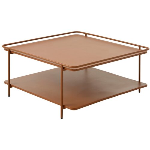 Unique Furniture Kovinska klubska mizica v barvi terakote 75x75 cm Yuba &amp;ndash; Slike
