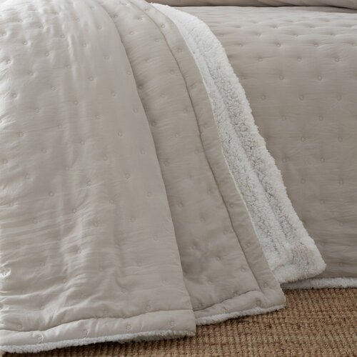 Catherine Lansfield Krem pro&amp;scaron;iven prekrivač od sherpa flisa 220x230 cm Cosy Nori &amp;ndash; Slike