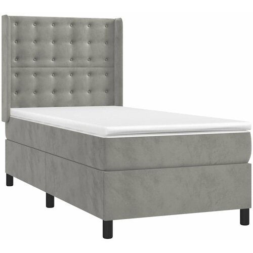 Box spring krevet s madracem svjetlosivi 100x200 cm bar&amp;scaron;unasti Slike