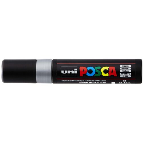 POSCA Uni flomaster; konica 15 mm ploščata; srebrn, (21290426) Cene