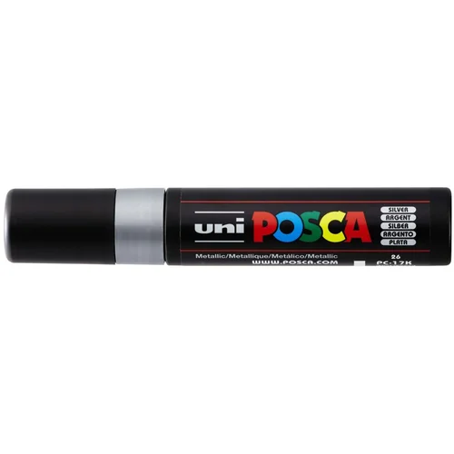 POSCA Uni flomaster; konica 15 mm ploščata; srebrn, (21290426)