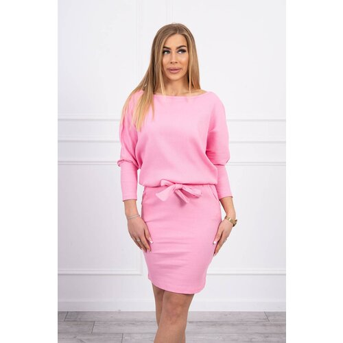 Kesi Dress with waist tie light pink Slike