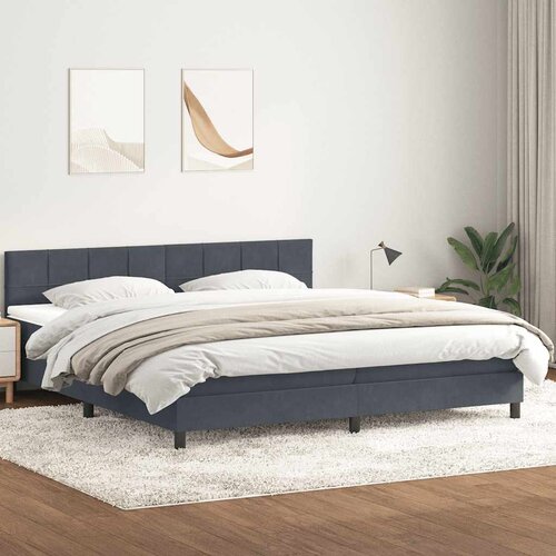 vidaXL Box spring krevet s madracem tamnosivi 180x220 cm baršunasti Cene