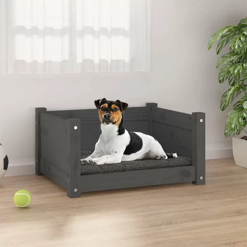  krevet za pse sivi 55 5x45 5x28 cm od masivne borovine