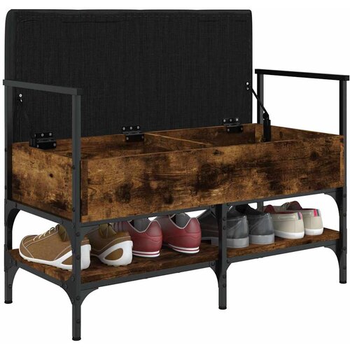  Klupa za cipele boja dimljenog hrasta 85,5x42x57,5 cm drvena Slike