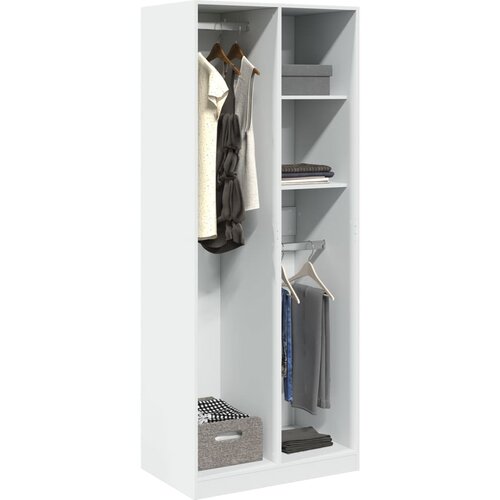 VidaXL Garderobna omara bela 80x50x200 cm inženirski les Slike