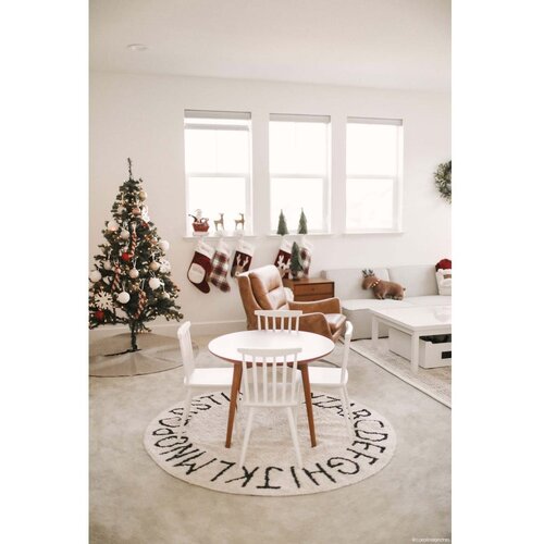 Lorena Canals Krem periv/ručno rađen pamučan dječji tepih ø150 cm ABC Natural Black – Cene