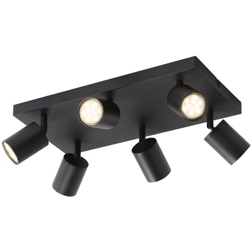 Nettlife Stropna svetilka 6 črnih GU10 reflektorjev, nastavljiva 330°, moderna industrijska stenska svetilka, (22116990) Cene
