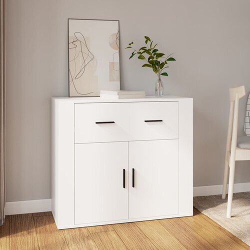  Komoda bijela 80 x 33 x 70 cm od konstruiranog drva Cijene