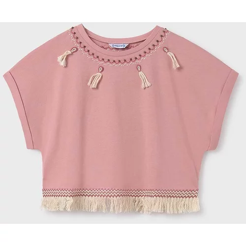 Mayoral Dječja pamučna majica kratkih rukava boja: ružičasta