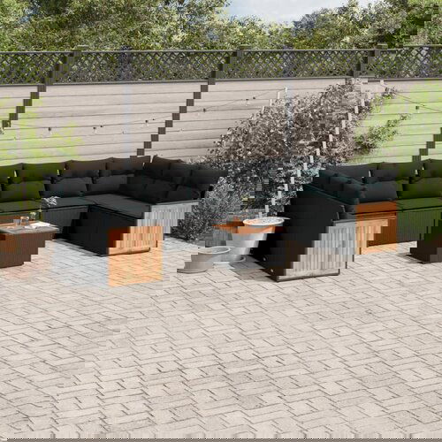 vidaXL 11-dijelni set vrtnih sofa od poliratana s jastucima crni Cijene