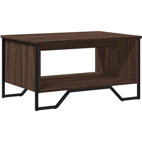 Maison Chic Klubska mizica - kavna mizica - Nizka mizica rjavi hrast 75x51x40 cm inženirski les, (21755471) Slike