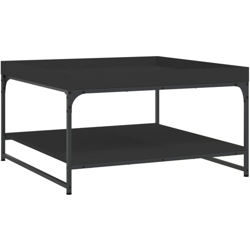 Maison Chic Klubska mizica - kavna mizica - Nizka mizica črna 80x80x45 cm inženirski les in železo, (21755244) Cene
