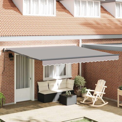  Skrovita tenda Svijetlo siva 400 &times; 350 cm Tkanina i Aluminij Cijene
