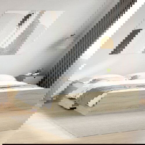 Furnova Posteljni okvir s predali sonoma hrast 180x200cm inženirski les, (21935015) Slike