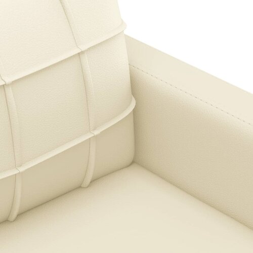  3-dijelni set sofa s jastucima krem od umjetne kože Slike