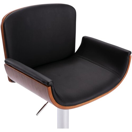  Barski stolac od umjetne kože crni Slike