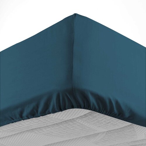 Douceur d int&amp;eacute;rieur Petrolej zelena pamučna plahta s gumom 160x200 cm Lina &amp;ndash; Slike